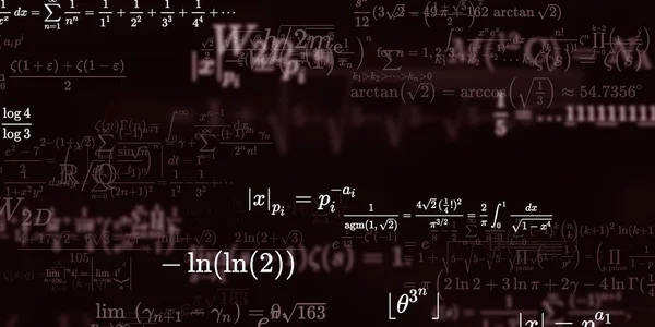 Kontekst Matematyczny Formułami Bezproblemowa Ilustracja Abstrakcyjny Wzór Kolorowymi Symbolami — Zdjęcie stockowe