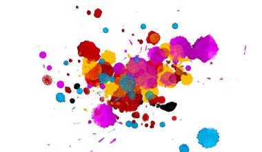 Soyut arka plan sanatı. Tuvaldeki boya lekeleri. Çağdaş sanat. Sanatsal dijital palet.