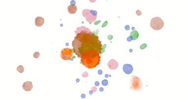 Soyut arka plan sanatı. Tuvalde lekeler olan üç boyutlu çizim. Çok renkli arkaplan. Çağdaş sanat. Sanatsal dijital palet.