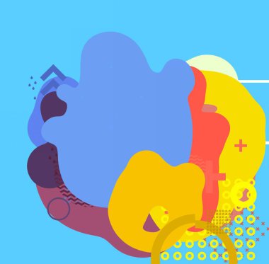 Soyut arka plan sanatı. 3 boyutlu illüstrasyon. Çok renkli arkaplan. Çağdaş sanat. Sanatsal dijital palet.