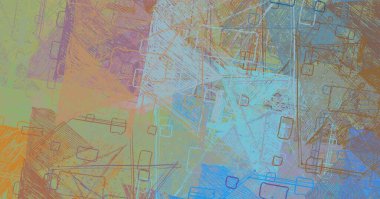 Soyut arka plan sanatı. 2D çizim. Etkileyici yağlı boya resim. Tuvalde fırça darbeleri. Modern sanat. Çok renkli arkaplan. Çağdaş sanat. İfade. Sanatsal dijital palet.