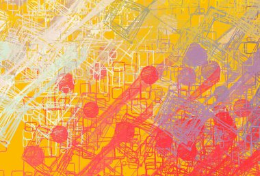 Soyut arka plan sanatı. 2D çizim. Etkileyici yağlı boya resim. Tuvalde fırça darbeleri. Modern sanat. Çok renkli arkaplan. Çağdaş sanat. İfade. Sanatsal dijital palet.