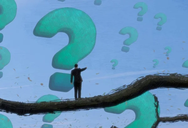 Abstract Background Human Silhouette Question Marks — Stock Photo, Image