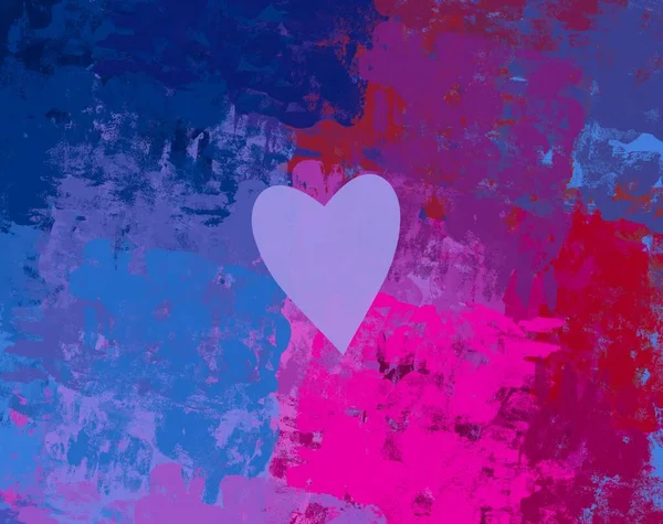 Abstract Valentine Background Art Corazones Sobre Lienzo Fondos Románticos Multicolor — Foto de Stock