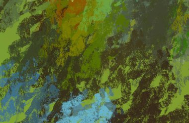 Soyut arka plan sanatı. 2D çizim. Etkileyici yağlı boya resim. Tuvalde fırça darbeleri. Modern sanat. Çok renkli arkaplan. Çağdaş sanat. İfade. Sanatsal dijital palet.