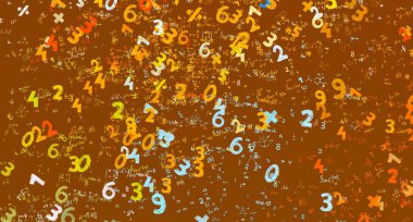 Matematik. 2D çizim. Numaralı soyut arkaplan, boşluğu kopyala 