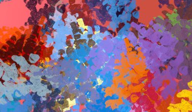 Soyut arka plan sanatı. 2D çizim. Etkileyici yağlı boya resim. Tuvalde fırça darbeleri. Modern sanat. Çok renkli arkaplan. Çağdaş sanat. İfade. Sanatsal dijital palet.