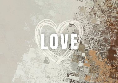 Soyut Sevgililer Günü arkaplan sanatı. Kalpler tuvalde. Çok renkli romantik bir fon. Çağdaş sanat. Sanatsal dijital palet.