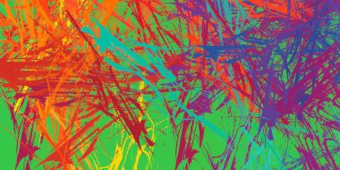 Soyut arka plan sanatı. 2D çizim. Etkileyici yağlı boya resim. Tuvalde fırça darbeleri. Modern sanat. Çok renkli arkaplan. Çağdaş sanat. İfade. Sanatsal dijital palet.