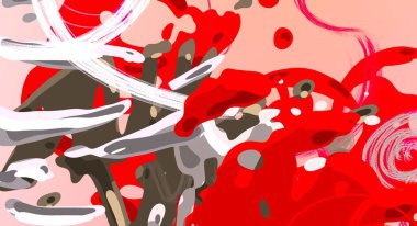 Soyut arka plan sanatı. 3 boyutlu illüstrasyon. Çok renkli arkaplan. Çağdaş sanat. Sanatsal dijital palet.