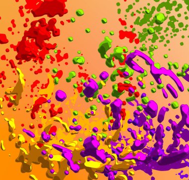 Soyut arka plan sanatı. 3 boyutlu illüstrasyon. Tuvalde fırça darbeleri. Çok renkli arkaplan. Çağdaş sanat. Sanatsal dijital palet.