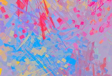 Soyut arka plan sanatı. 2D çizim. Etkileyici yağlı boya resim. Tuvalde fırça darbeleri. Modern sanat. Çok renkli arkaplan. Çağdaş sanat. İfade. Sanatsal dijital palet.