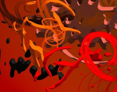 Soyut arka plan sanatı. 3 boyutlu illüstrasyon. Tuvalde fırça darbeleri. Çok renkli arkaplan. Çağdaş sanat. Sanatsal dijital palet.