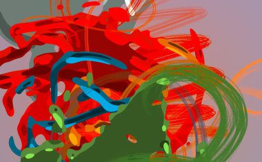 Soyut arka plan sanatı. 3 boyutlu illüstrasyon. Çok renkli arkaplan. Çağdaş sanat. Sanatsal dijital palet.