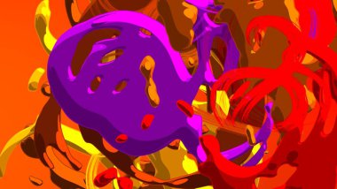 Soyut arka plan sanatı. 3 boyutlu illüstrasyon. Tuvalde fırça darbeleri. Çok renkli arkaplan. Çağdaş sanat. Sanatsal dijital palet.