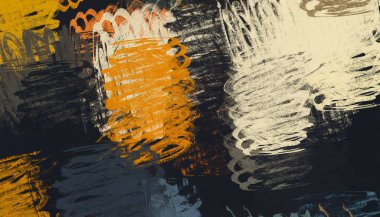 Soyut arka plan sanatı. 2D çizim. Etkileyici yağlı boya resim. Tuvalde fırça darbeleri. Modern sanat. Çok renkli arkaplan. Çağdaş sanat. İfade. Sanatsal dijital palet.