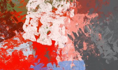 Soyut arka plan sanatı. 2D çizim. Etkileyici yağlı boya resim. Tuvalde fırça darbeleri. Modern sanat. Çok renkli arkaplan. Çağdaş sanat. İfade. Sanatsal dijital palet.