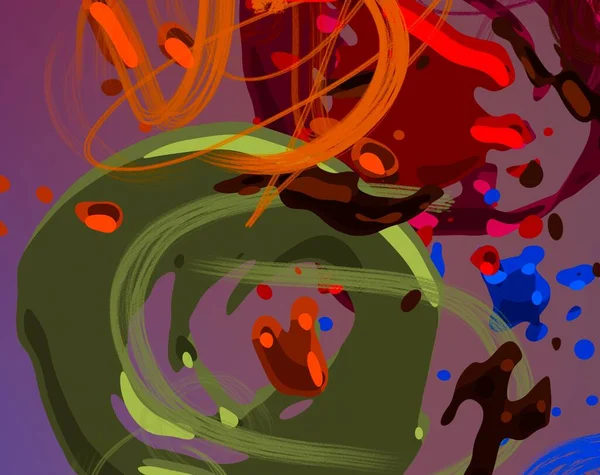 Soyut arka plan sanatı. 3 boyutlu illüstrasyon. Tuvalde fırça darbeleri. Çok renkli arkaplan. Çağdaş sanat. Sanatsal dijital palet.