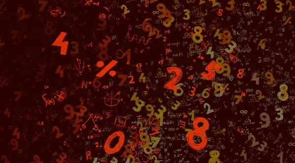 Matematica Illustrazione Sfondo Astratto Con Numeri Copiare Spazio — Foto Stock