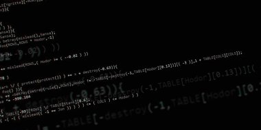 Yazılım geliştirici programlama kodu. Soyut modern sanal bilgisayar senaryosu. Masaüstü ekranında yazılım geliştirici programcının çalışması 