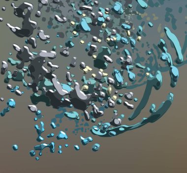 Soyut arka plan sanatı. 3 boyutlu illüstrasyon. Tuvalde fırça darbeleri. Çok renkli arkaplan. Çağdaş sanat. Sanatsal dijital palet.