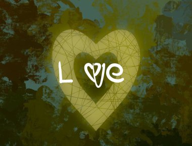 Soyut Sevgililer Günü arkaplan sanatı. Kalpler tuvalde. Çok renkli romantik bir fon. Çağdaş sanat. Sanatsal dijital palet.