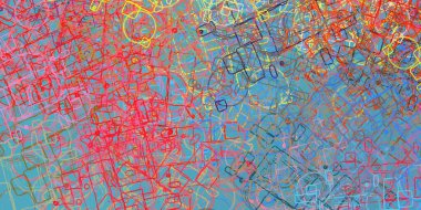 Soyut arka plan sanatı. 2D çizim. Etkileyici yağlı boya resim. Tuvalde fırça darbeleri. Modern sanat. Çok renkli arkaplan. Çağdaş sanat. İfade. Sanatsal dijital palet.