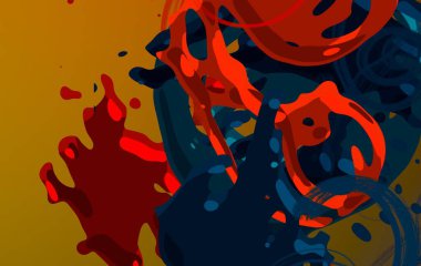 Soyut arka plan sanatı. 3 boyutlu illüstrasyon. Tuvalde fırça darbeleri. Çok renkli arkaplan. Çağdaş sanat. Sanatsal dijital palet.