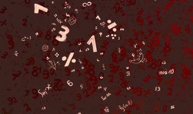 Matematik. 2D çizim. Numaralı soyut arkaplan, boşluğu kopyala 