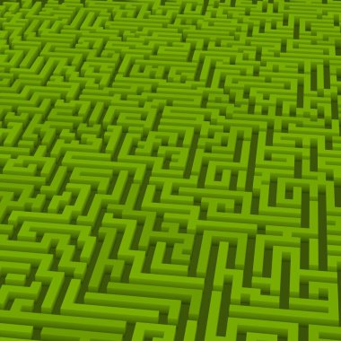 Renkli labirent arkaplanı, kopya alanı ile 3d illüstrasyon  