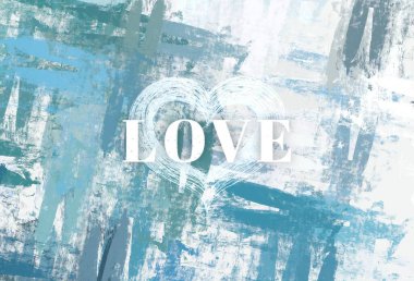 Soyut Sevgililer Günü arkaplan sanatı. Kalpler tuvalde. Çok renkli romantik bir fon. Çağdaş sanat. Sanatsal dijital palet.