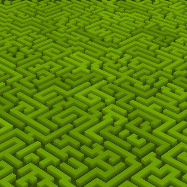 Renkli labirent arkaplanı, kopya alanı ile 3d illüstrasyon  