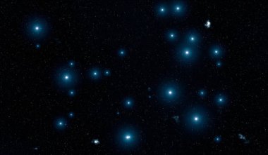 Derin uzay yıldız alanı. Evren yıldızlarla ve gazla dolu. çok uzak bir evren çizimi.