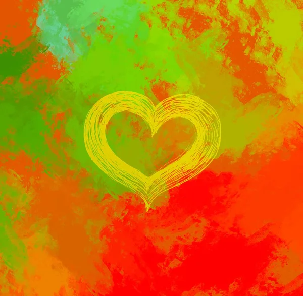 Abstract Valentine Background Art Corazones Sobre Lienzo Fondos Románticos Multicolor —  Fotos de Stock