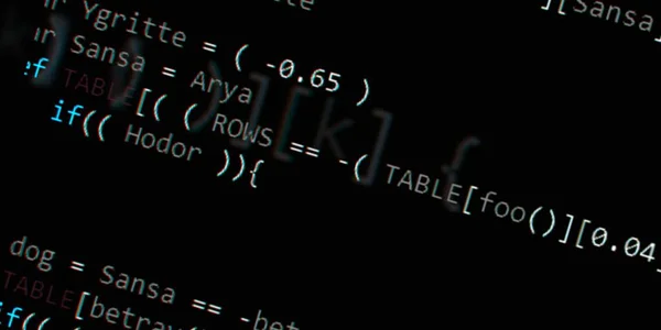 Código Programación Para Desarrolladores Software Resuelve Moderno Script Computadora Virtual — Foto de Stock