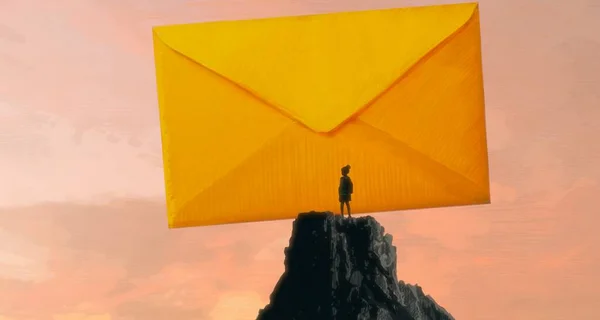 Fond Abstrait Avec Silhouette Humaine Mails — Photo