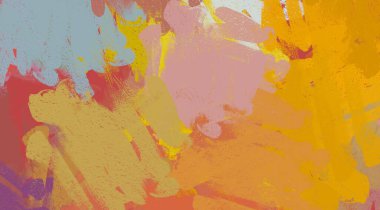 Soyut arka plan sanatı. 2D çizim. Etkileyici yağlı boya resim. Tuvalde fırça darbeleri. Modern sanat. Çok renkli arkaplan. Çağdaş sanat. İfade. Sanatsal dijital palet.