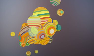 Abstract background art. Spherical planets pattern clipart