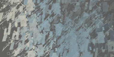 Soyut arka plan sanatı. 2D çizim. Etkileyici yağlı boya resim. Tuvalde fırça darbeleri. Modern sanat. Çok renkli arkaplan. Çağdaş sanat. İfade. Sanatsal dijital palet.