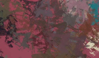 Soyut arka plan sanatı. 2D çizim. Etkileyici yağlı boya resim. Tuvalde fırça darbeleri. Modern sanat. Çok renkli arkaplan. Çağdaş sanat. İfade. Sanatsal dijital palet.