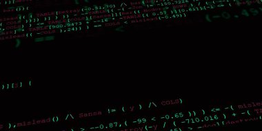 Yazılım geliştirici programlama kodu. Soyut modern sanal bilgisayar senaryosu. Masaüstü ekranında yazılım geliştirici programcının çalışması 
