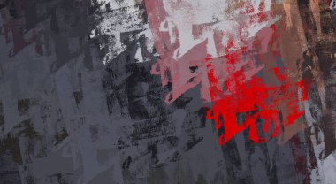 Soyut arka plan sanatı. 2D çizim. Etkileyici yağlı boya resim. Tuvalde fırça darbeleri. Modern sanat. Çok renkli arkaplan. Çağdaş sanat. İfade. Sanatsal dijital palet.