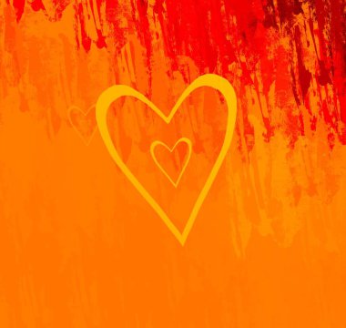 Soyut Sevgililer Günü arkaplan sanatı. Kalpler tuvalde. Çok renkli romantik bir fon. Çağdaş sanat. Sanatsal dijital palet.