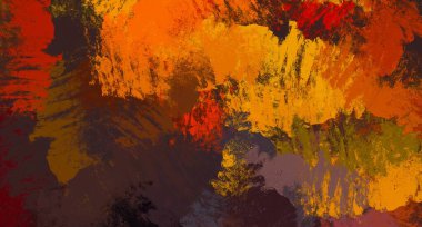 Soyut arka plan sanatı. 2D çizim. Etkileyici yağlı boya resim. Tuvalde fırça darbeleri. Modern sanat. Çok renkli arkaplan. Çağdaş sanat. İfade. Sanatsal dijital palet.