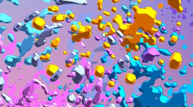 Soyut arka plan sanatı. 3 boyutlu illüstrasyon. Tuvalde fırça darbeleri. Çok renkli arkaplan. Çağdaş sanat. Sanatsal dijital palet.