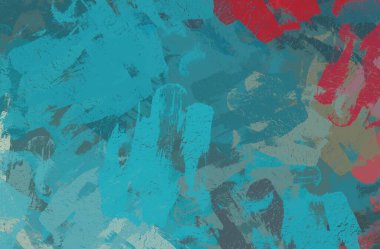 Soyut arka plan sanatı. 2D çizim. Etkileyici yağlı boya resim. Tuvalde fırça darbeleri. Modern sanat. Çok renkli arkaplan. Çağdaş sanat. İfade. Sanatsal dijital palet.