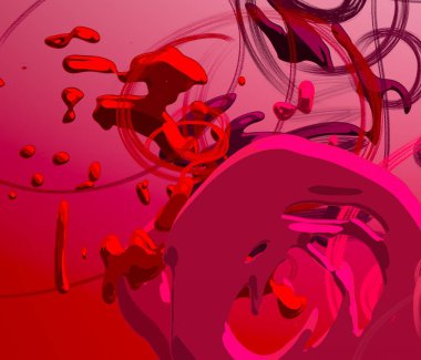 Soyut arka plan sanatı. 3 boyutlu illüstrasyon. Tuvalde fırça darbeleri. Çok renkli arkaplan. Çağdaş sanat. Sanatsal dijital palet.