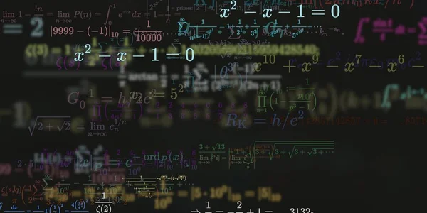 Kontekst Matematyczny Formułami Bezproblemowa Ilustracja Abstrakcyjny Wzór Kolorowymi Symbolami — Zdjęcie stockowe