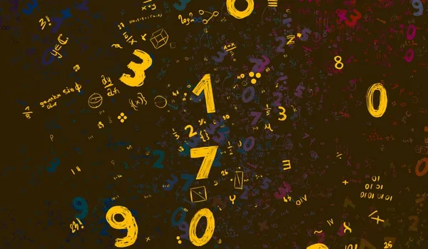 Matemática Ilustração Fundo Abstrato Com Números Espaço Cópia — Fotografia de Stock