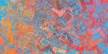 Soyut arka plan sanatı. 2D çizim. Etkileyici yağlı boya resim. Tuvalde fırça darbeleri. Modern sanat. Çok renkli arkaplan. Çağdaş sanat. İfade. Sanatsal dijital palet.